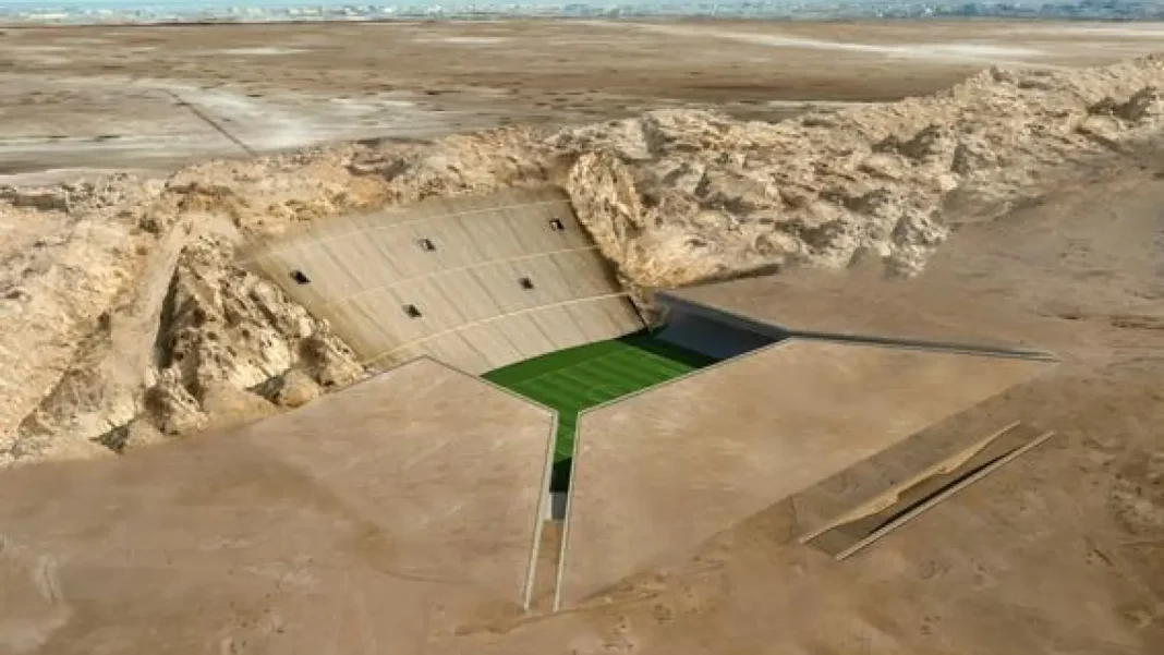 Así será el espectacular Rock Stadium de Abu Dhabi: un estadio en una cueva del desierto